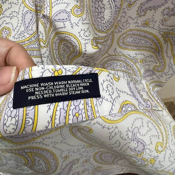 Daniel Cremieux Paisley Sleeve Button Down Shirt White Lavender Yellow XXL - Picture 4 of 6